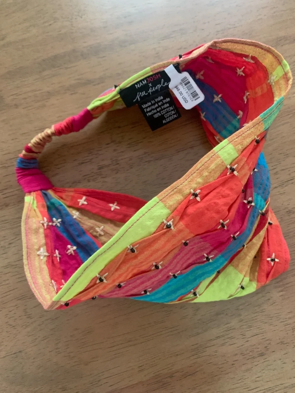 NWT Free People NamJosh Plaid wide headband